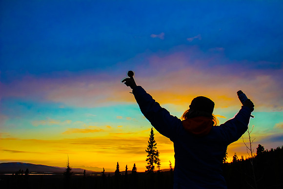 Silhouette in Alaska Sunset